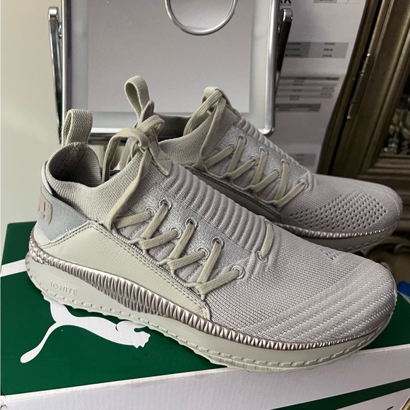 Puma gym shoes color gray, violet ~metallic beige - Picture 1 of 4